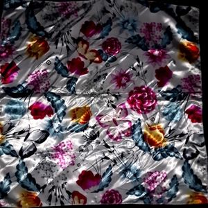 Stone Mountain floral and butterfly satin scarf